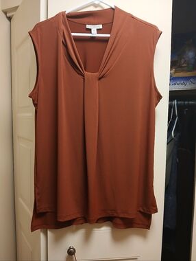 Dana Buchman Rust Tie-Front Sleeveless Camisole